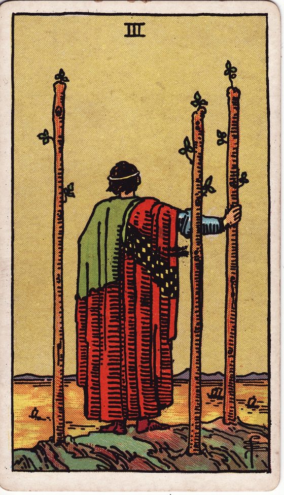 Três de Paus — carta do tarô Rider-Waite