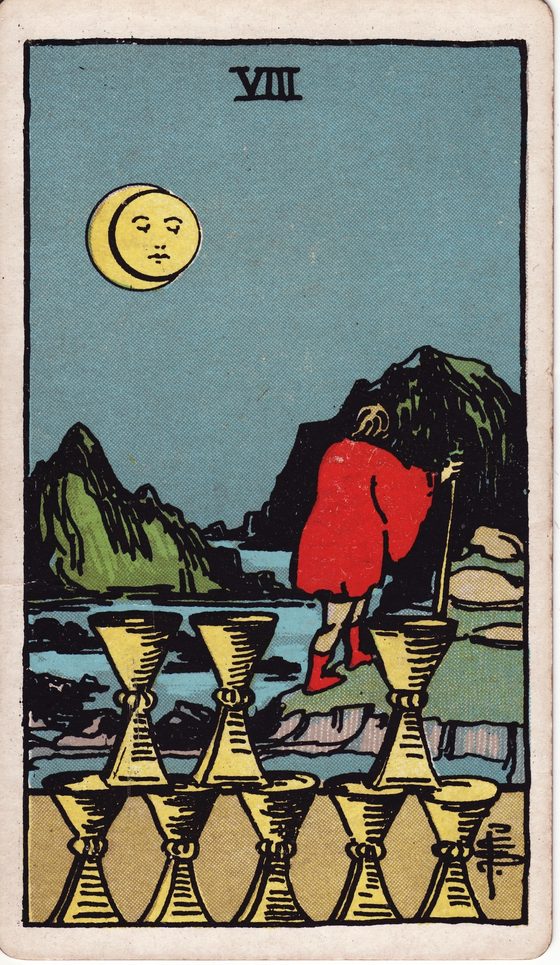 Oito de Copas — carta do tarô Rider-Waite