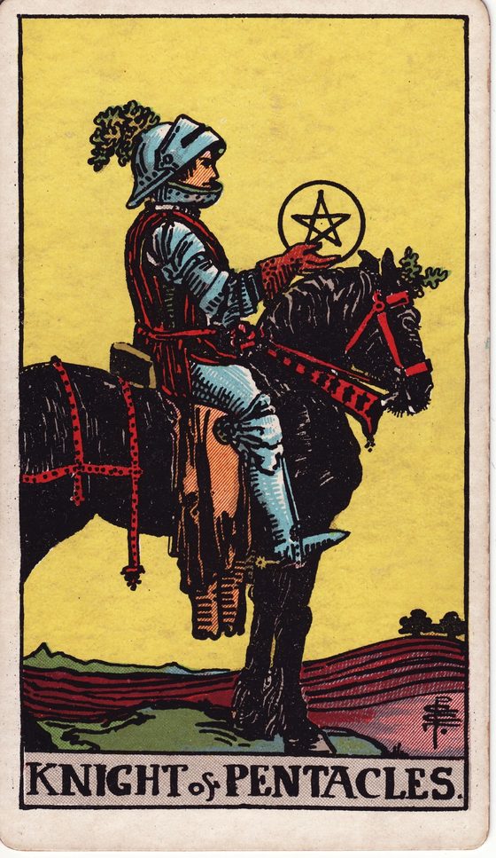 Cavaleiro de Pentáculos — carta do tarô Rider-Waite