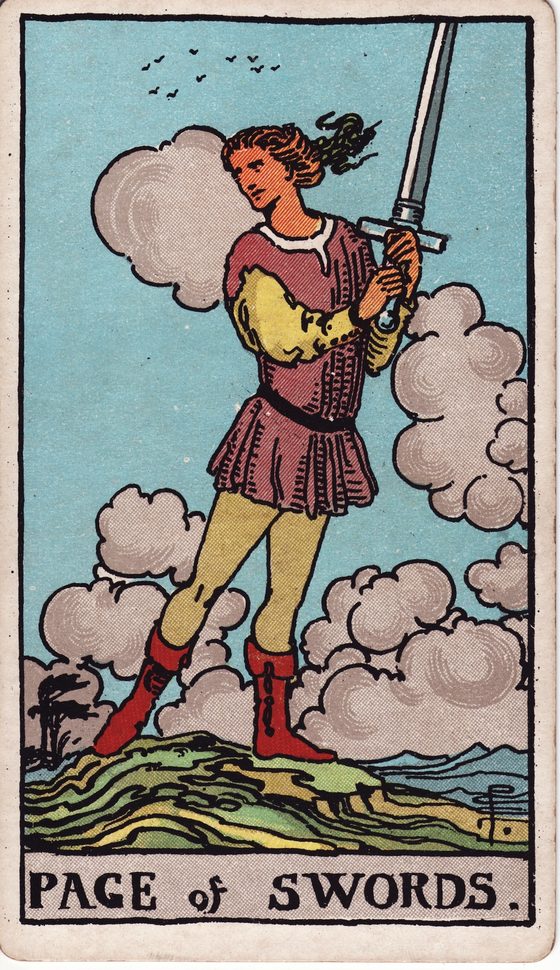 Valete de Espadas — carta do tarô Rider-Waite